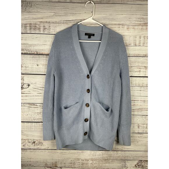 Banana Republic Sweaters - Banana Republic Washable Merino Wool Blue Grandpa Cardigan Coastal Small Chunky